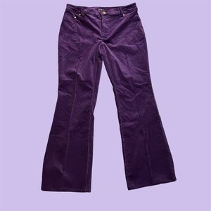 Purple Flared Corduroy Pants